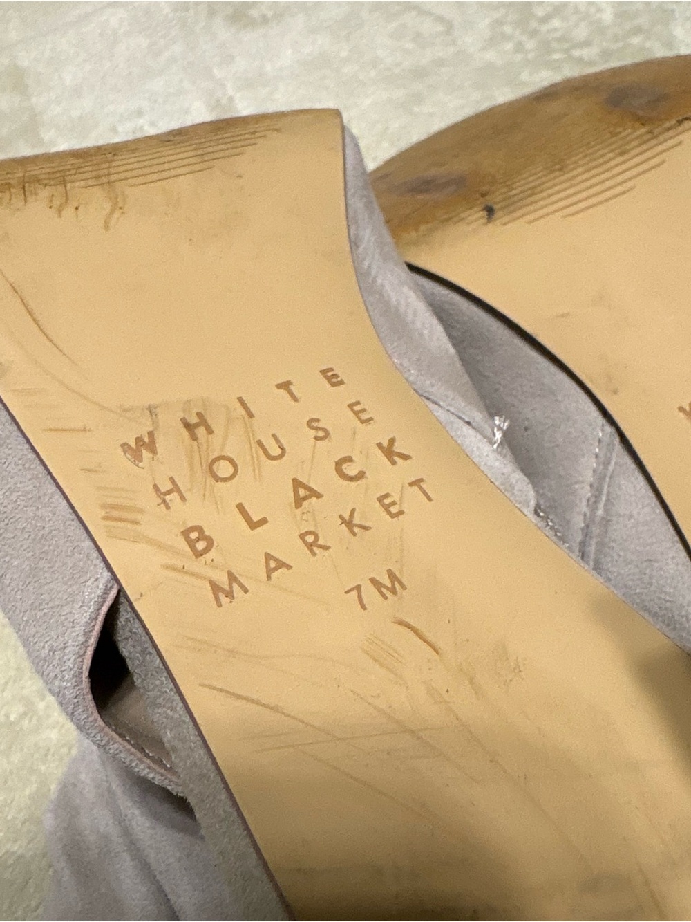 White House Black Market Taupe Suede Peep-Toe Slouch Booties - Picture 6 of 6